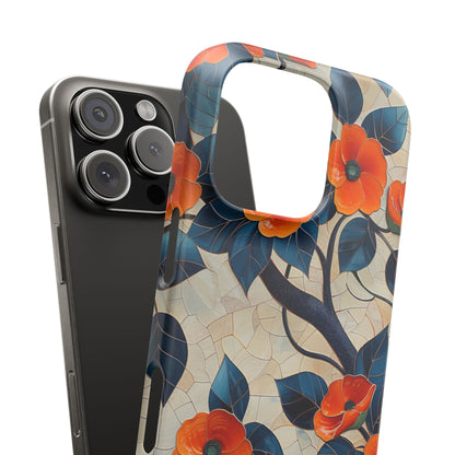 Orange Blossoms Mosaic Harmony iPhone 16 - Slim Phone Case