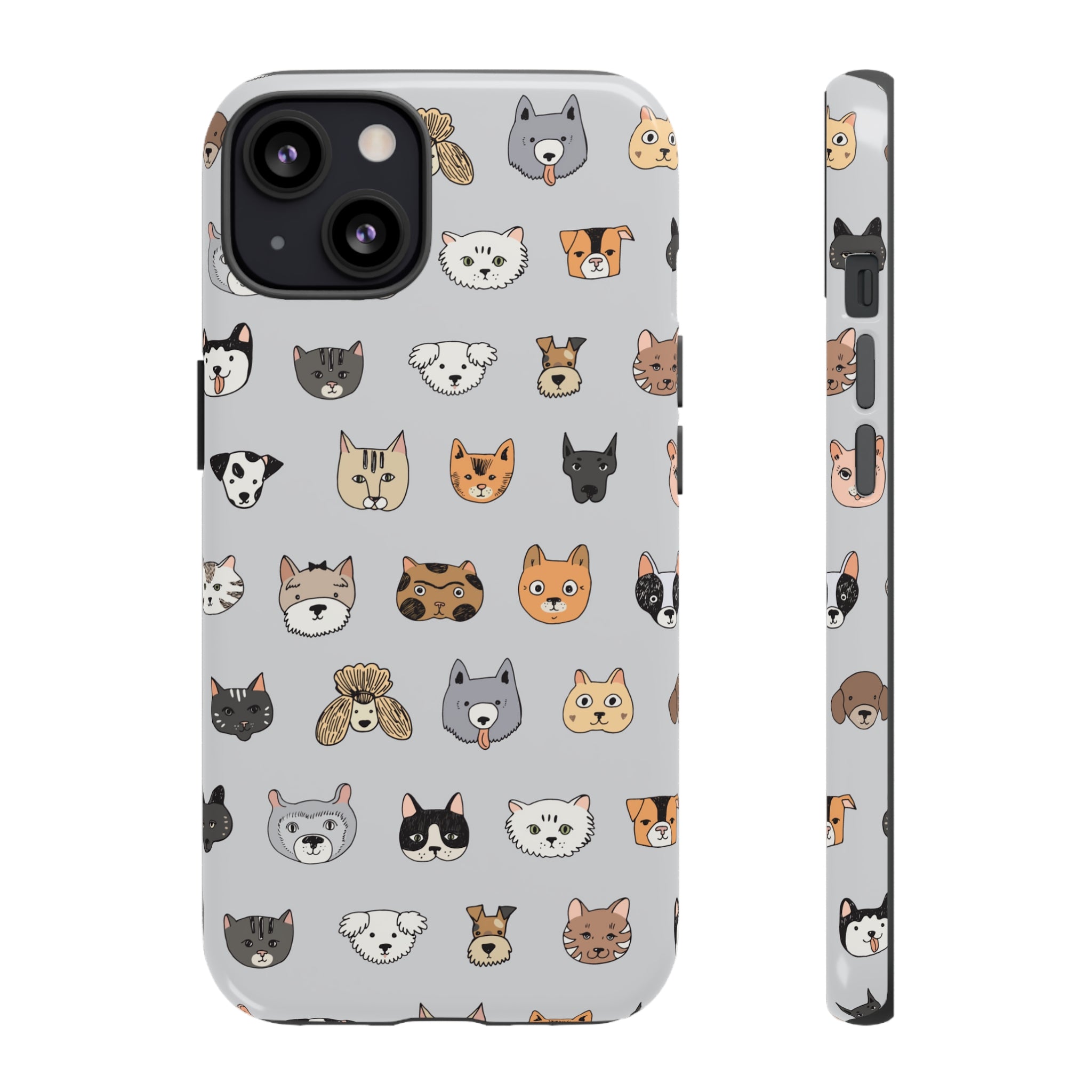 Cats n Dogs Pattern iPhone Case (Protective) iPhone 13 Glossy Phone Case