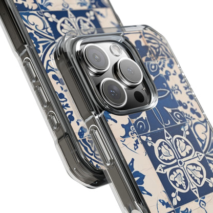 Ornate Blue Tiles iPhone 16 - Impact Clear+