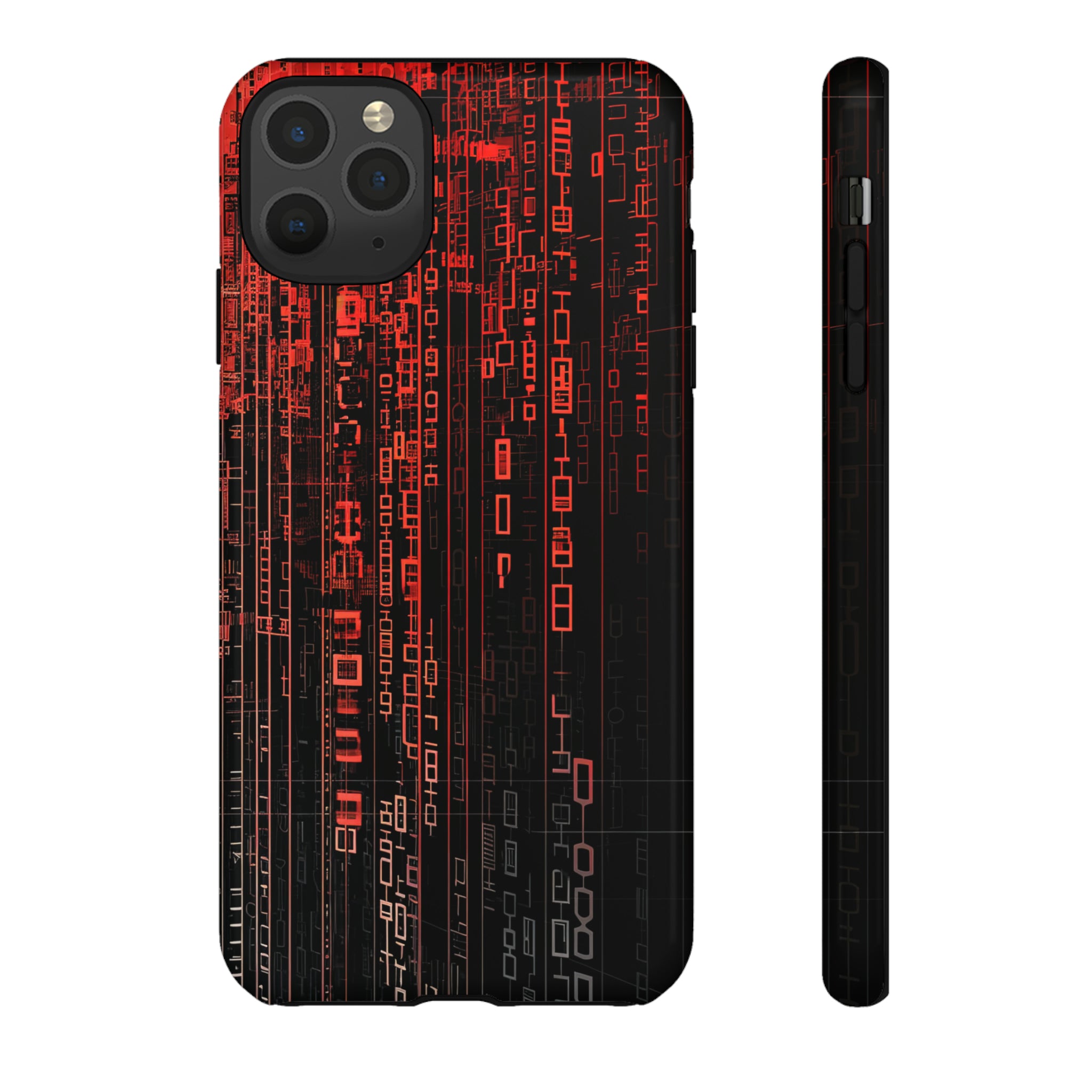 Digital Shield: Red Gradient - Protective Phone Case