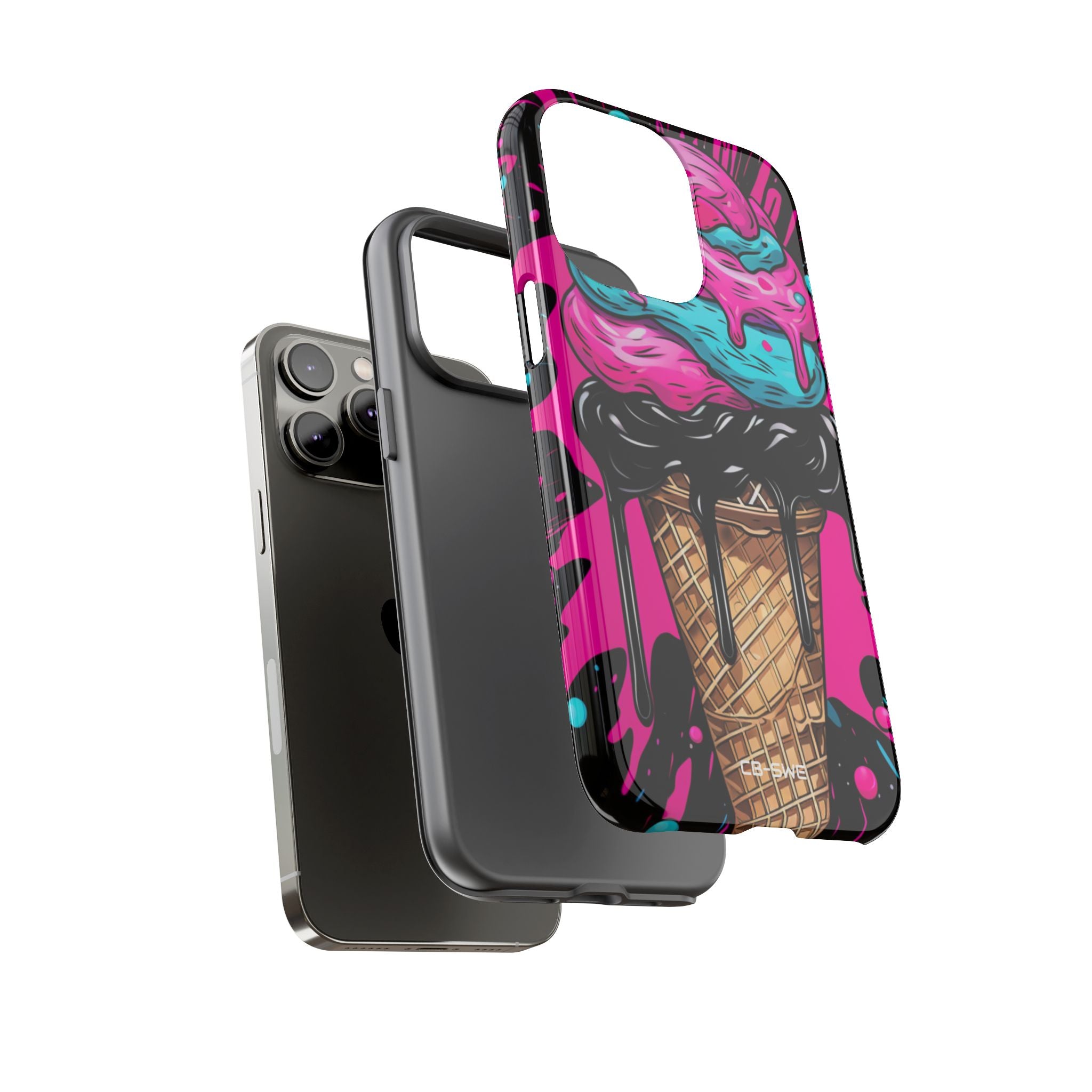 Neon Ice Cream Burst - iPhone Case
