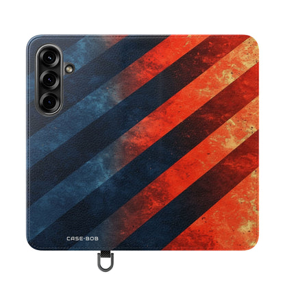 Diagonal Stripes Blaze - Samsung S25 Case - Wallet