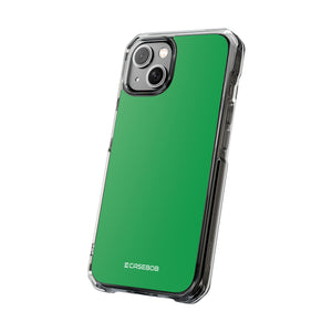 Pigment Green | Handyhülle für iPhone (Clear Impact Case - Magnetisch) 