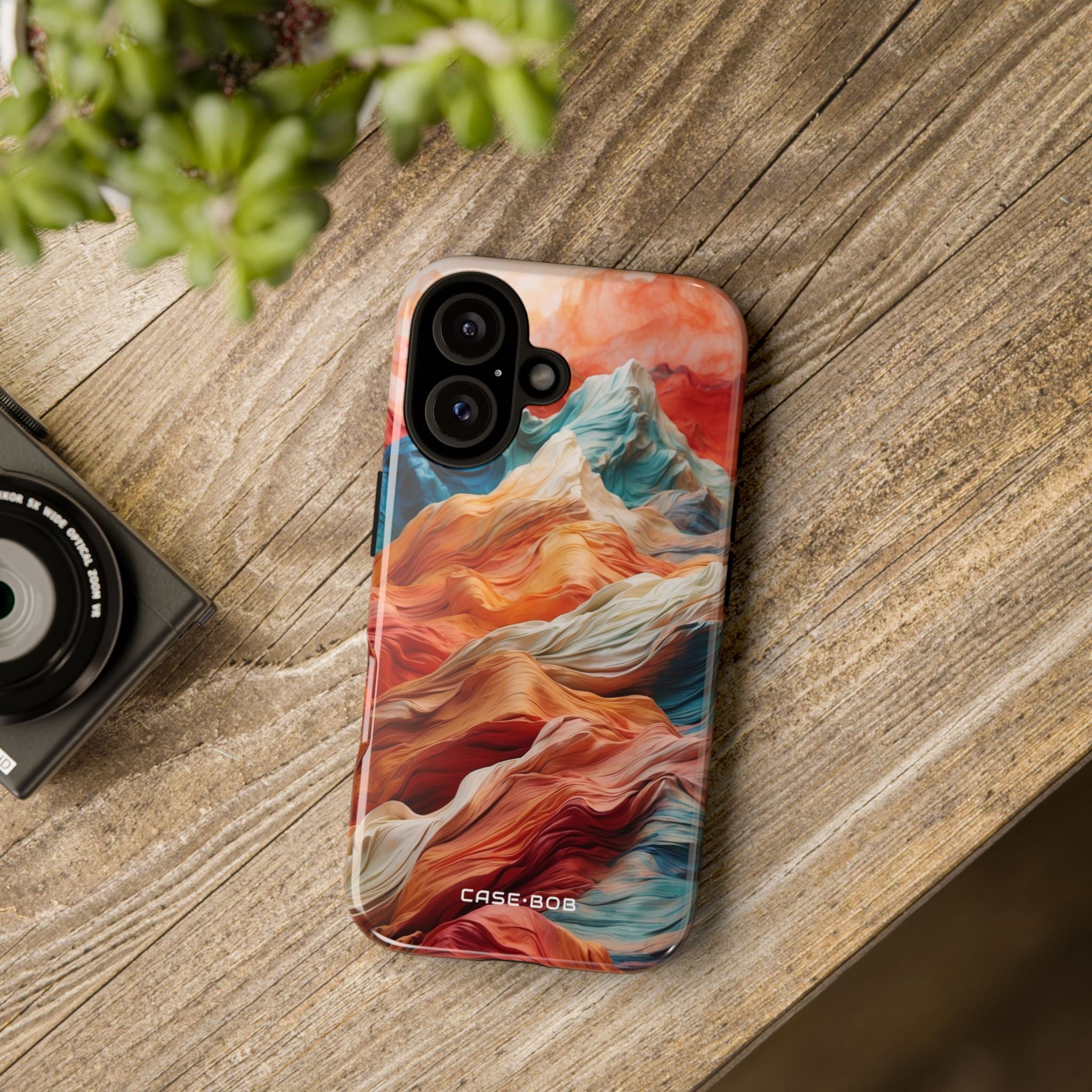 Fabric Peaks Cream iPhone 16 Plus Case - Tough