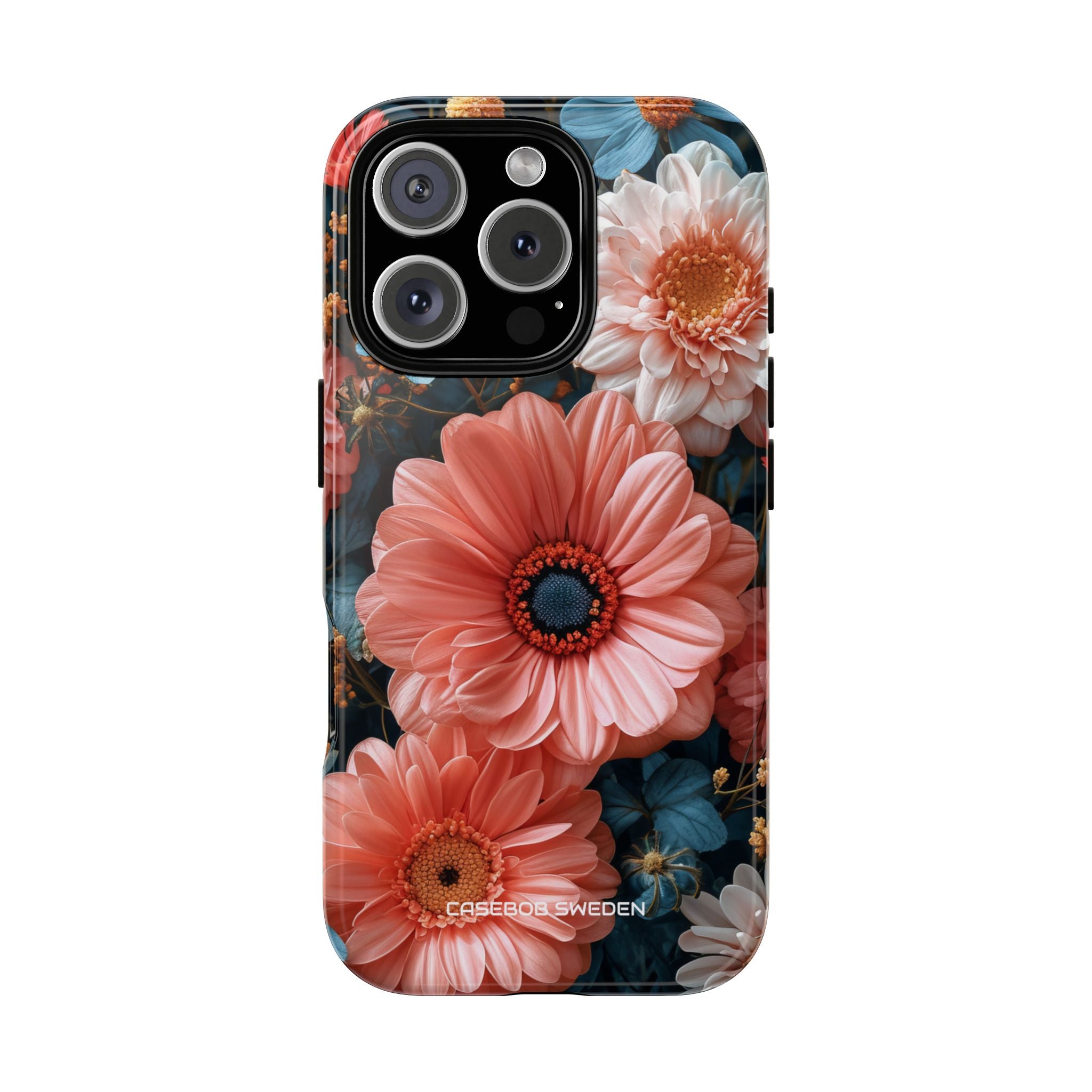 Coral Teal Blooms - Tough iPhone 16 Phone Case