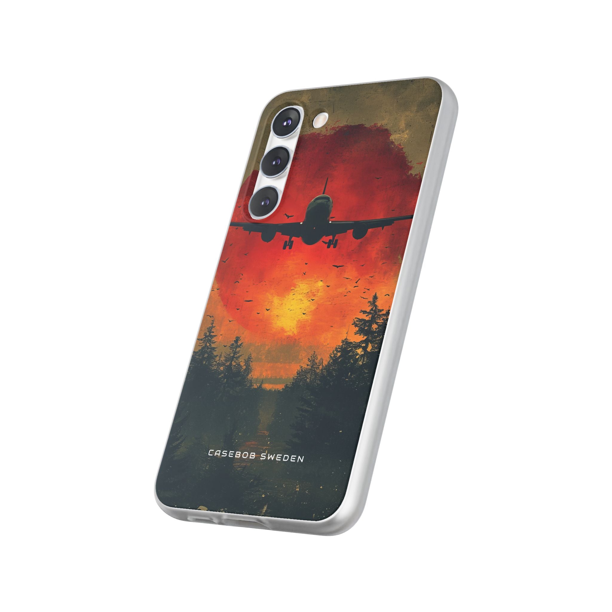 Vintage Sunset Airplane Silhouette Samsung S23 - Flexi Phone Case