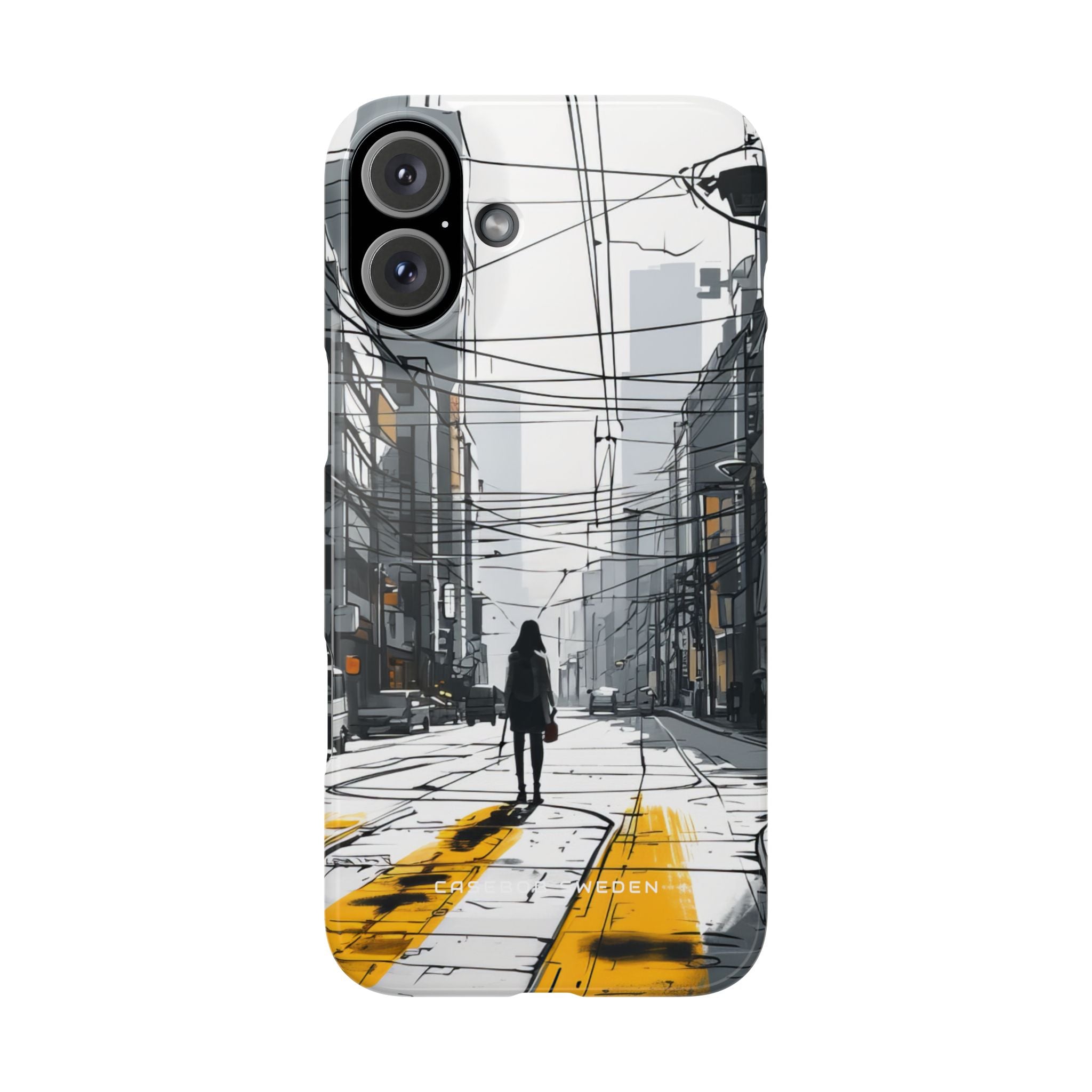 Urban Noir Streetscape iPhone 16 - Slim Phone Case