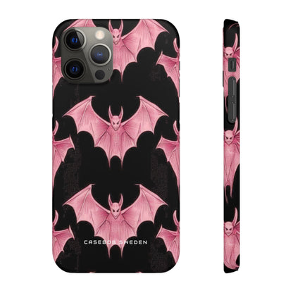 Gothic Pink Bats Aflame iPhone 12 - Slim Phone Case