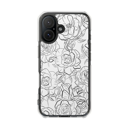 Intricate Rose Sketches iPhone Case - Impact