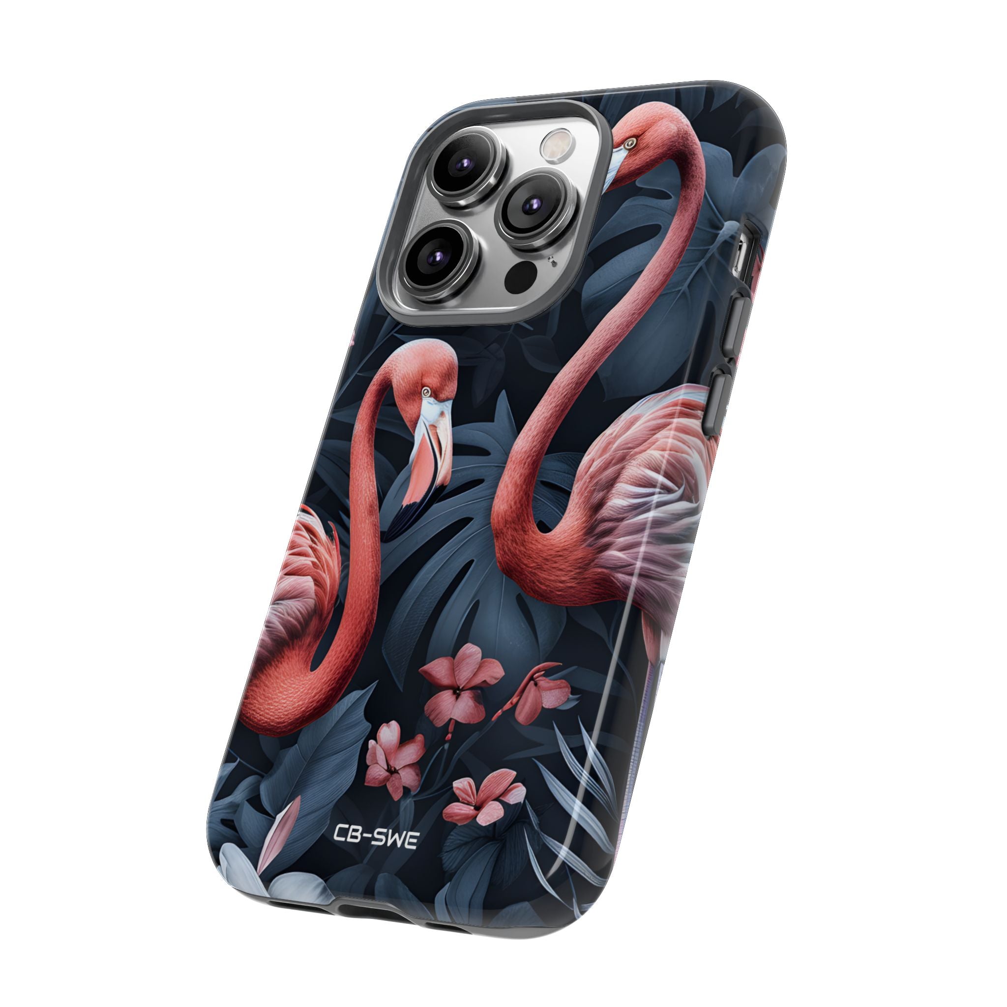 Flamingos Embrace Nature - iPhone Case