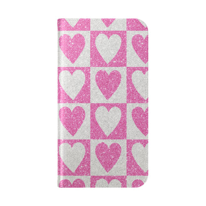 Glitter Heartgrid - iPhone 16 Plus Case - Wallet