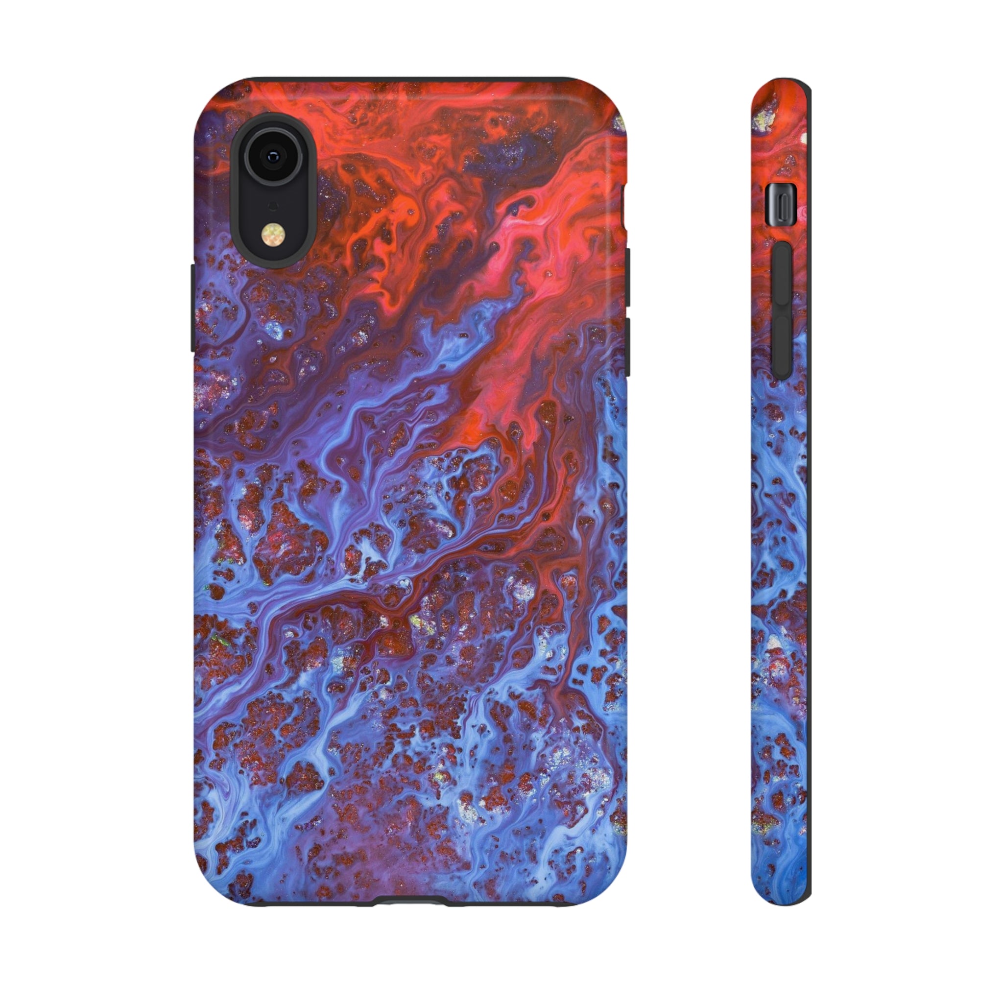 Blue Lava Ink Art iPhone Case (Protective) iPhone XR Glossy Phone Case