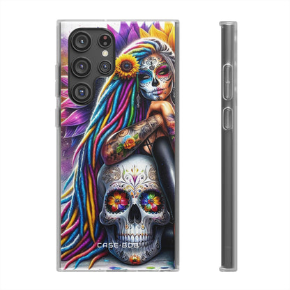 Sunflower Skull Glow Samsung S22 Ultra Case - Soft