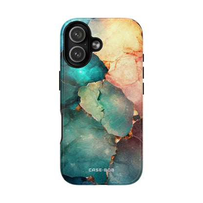 Teal Mosaic Veins iPhone 17 Case - Tough+