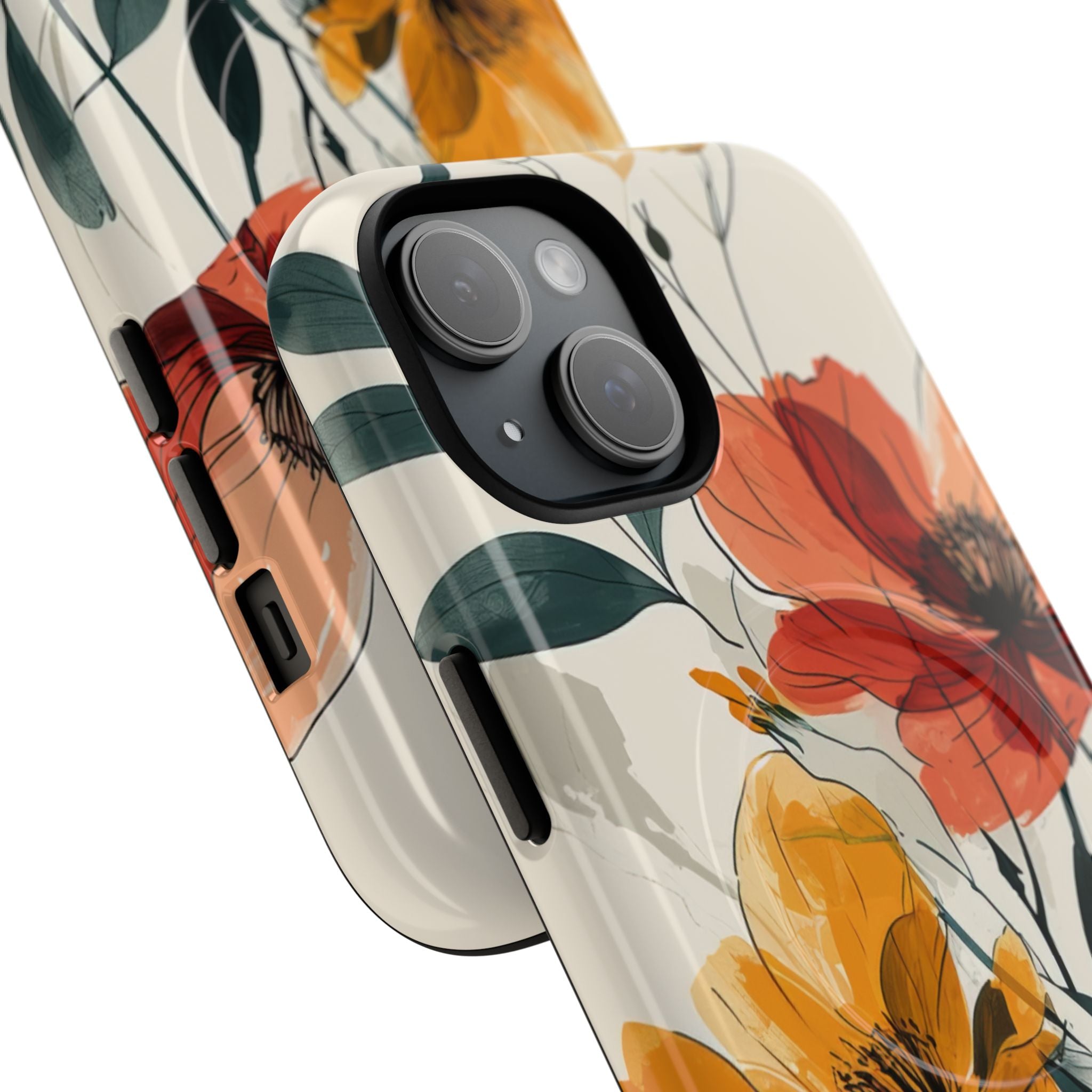 Elegant Floral Harmony iPhone 15 | Tough+ Phone Case