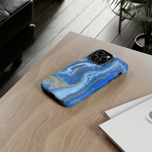 Acrylic Blue Gold - Protective Phone Case