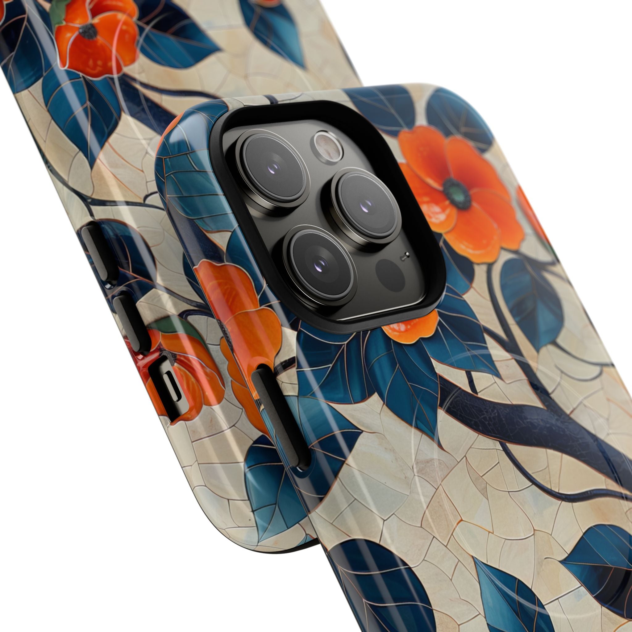 Orange Blossoms Mosaic Harmony iPhone 14 | Tough+ Phone Case