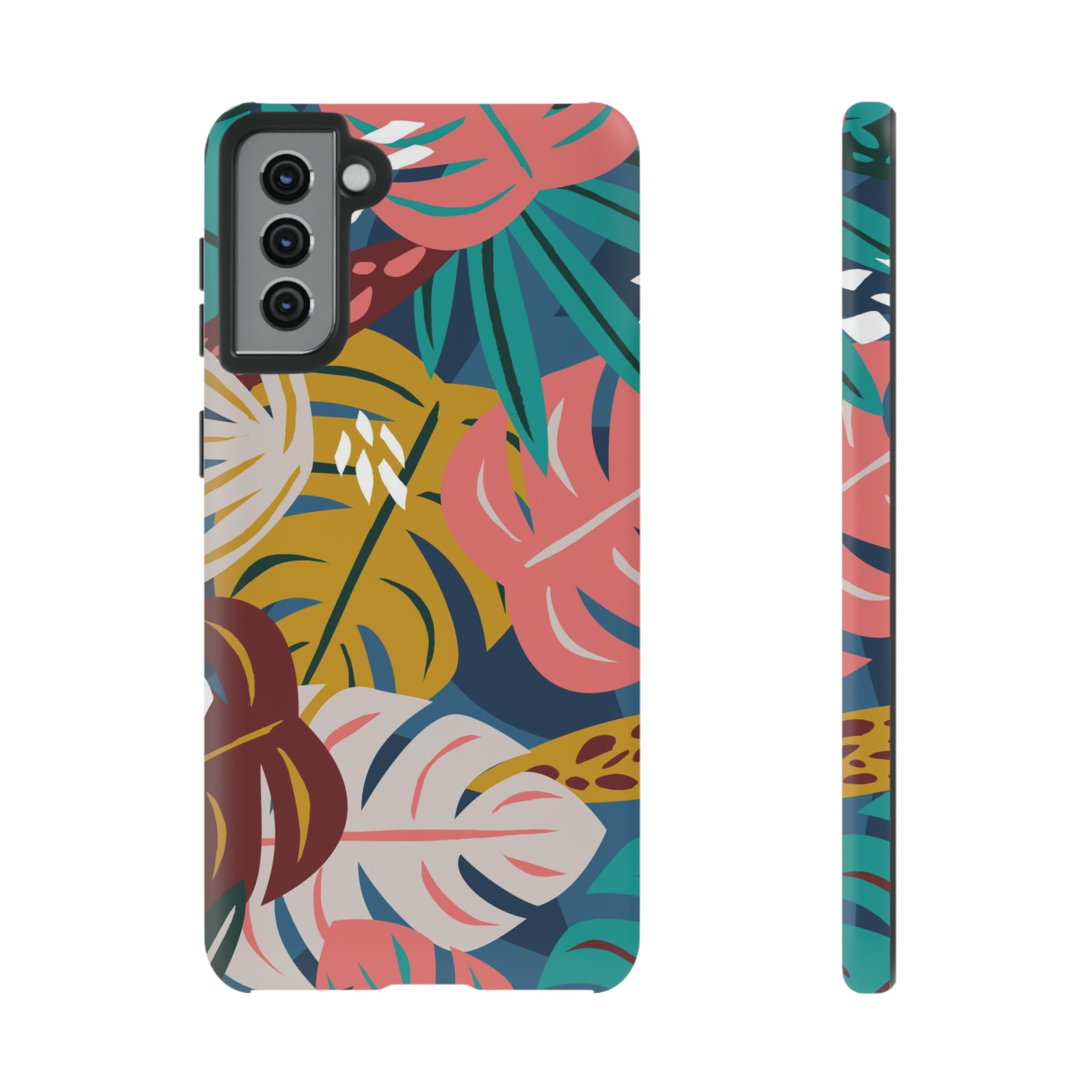 Tropical Leaf Mono - Protective Phone Case