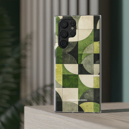 Green Geometric Harmony - Flexi Samsung S22 Phone Case