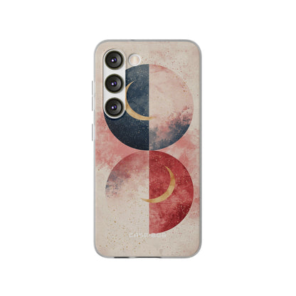 Golden Crescent Circles Samsung S23 Case - Soft
