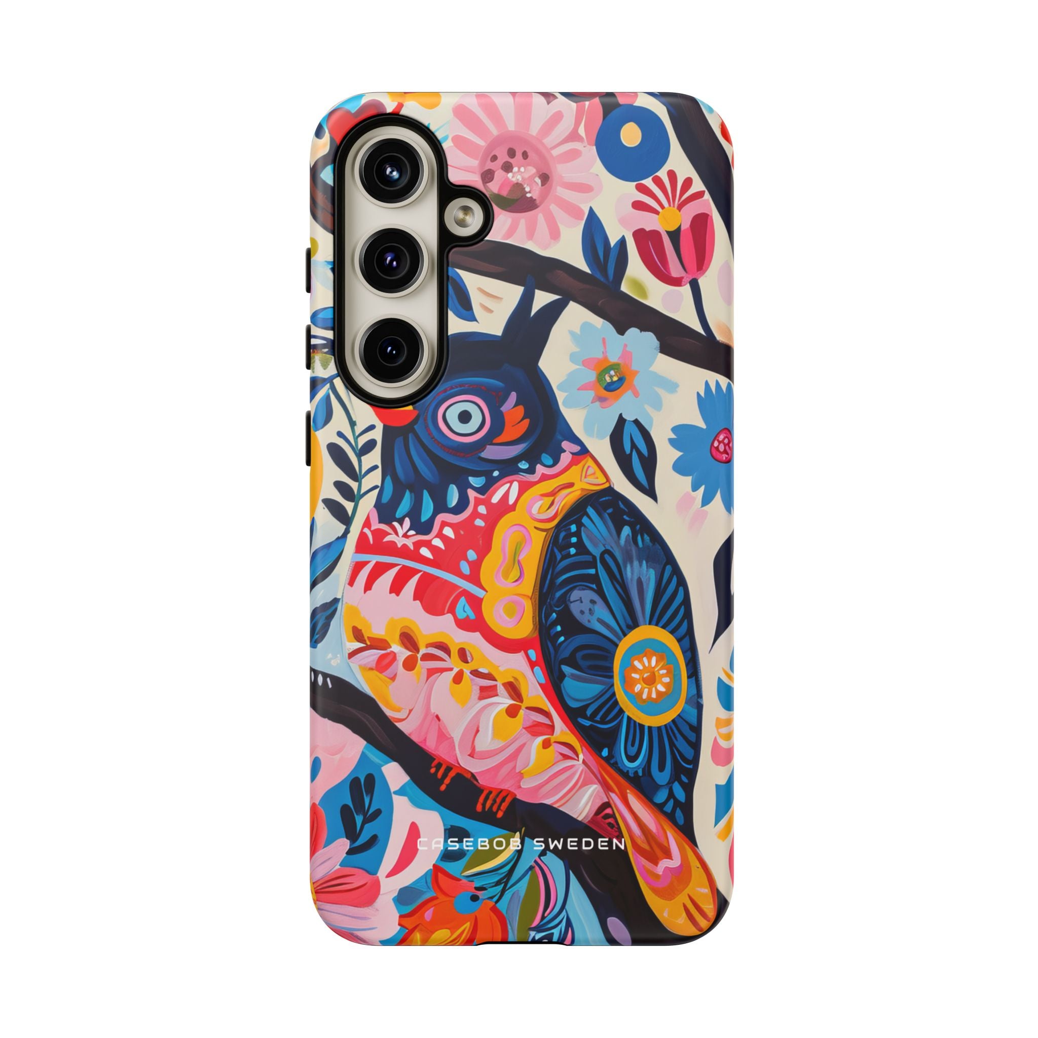 Whimsical Vintage Owl with Floral Charm Samsung S24 - Tough Phone Case