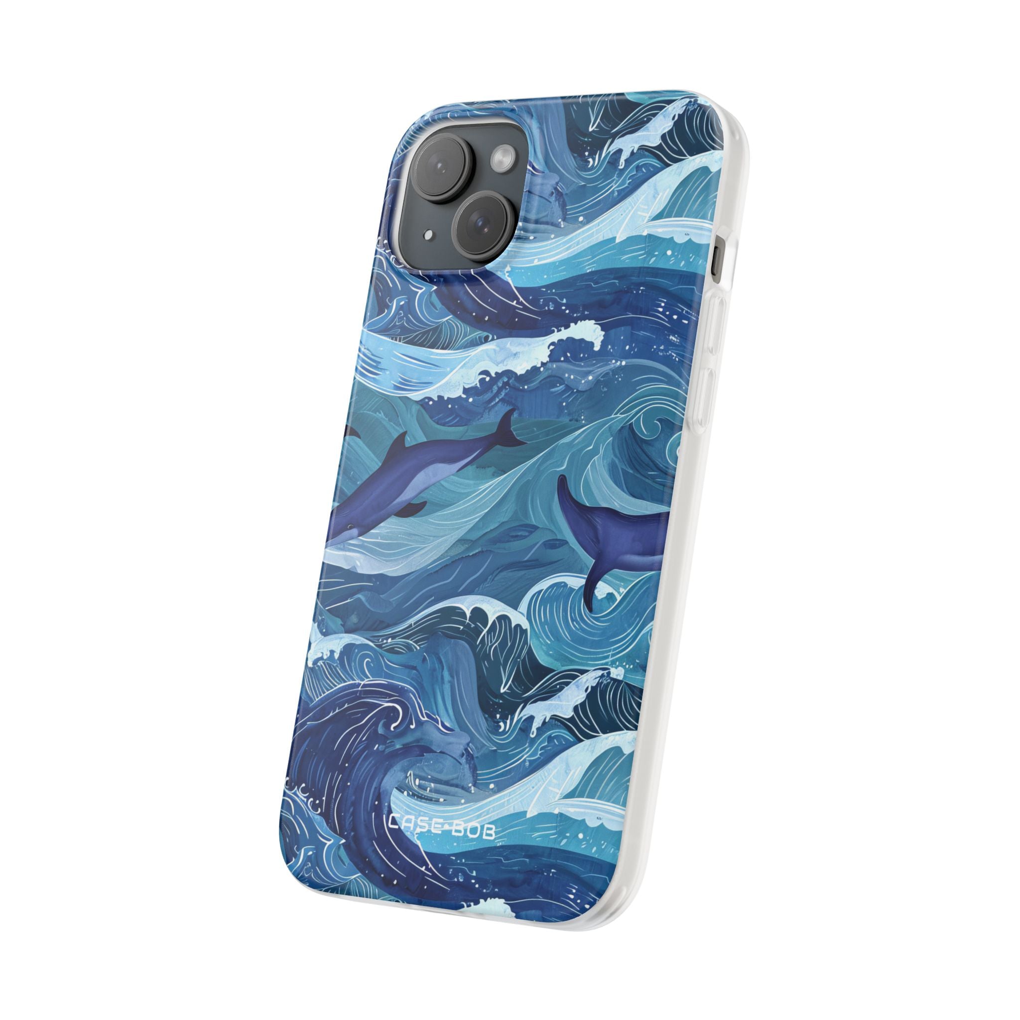 Dolphin Waves iPhone 15 Plus Case - Soft
