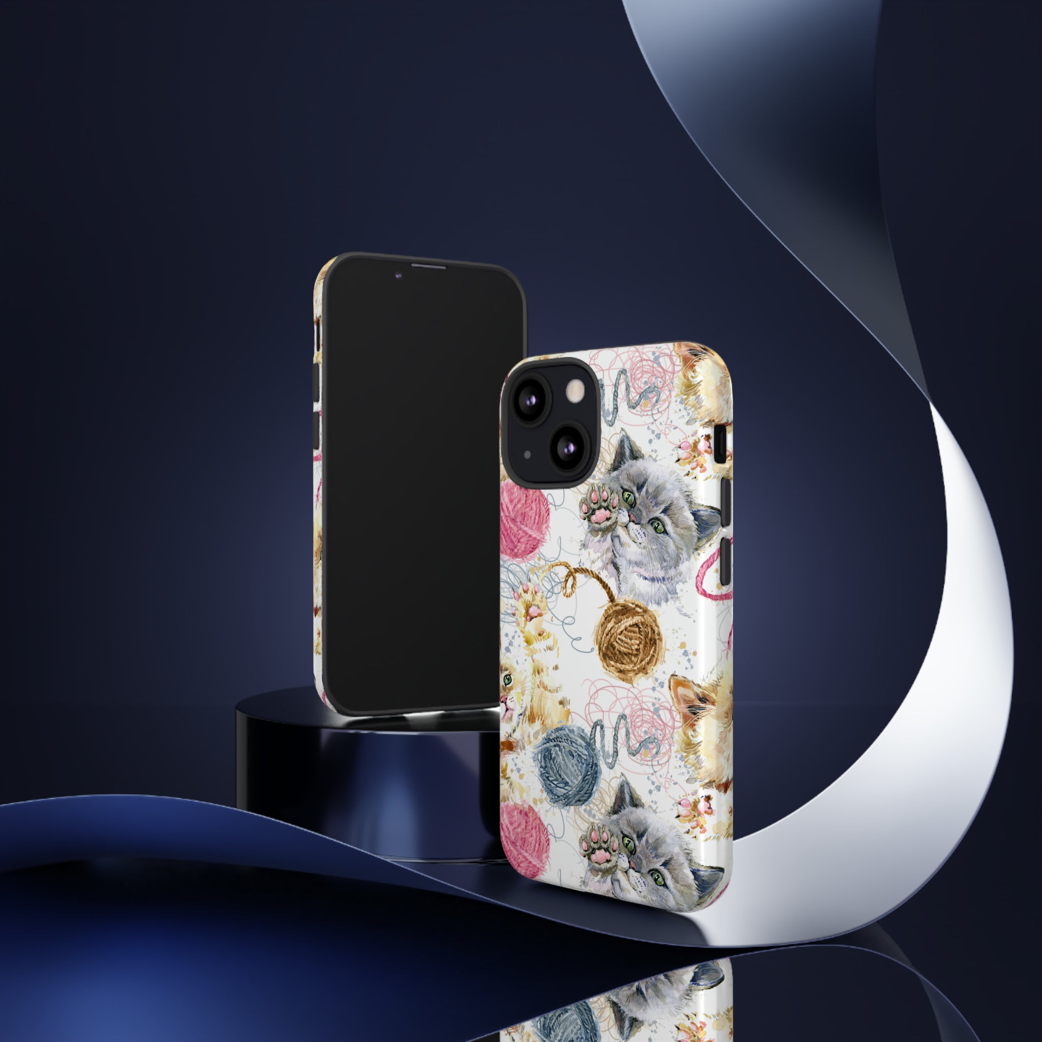 Cute Kitten Pattern - Protective Phone Case