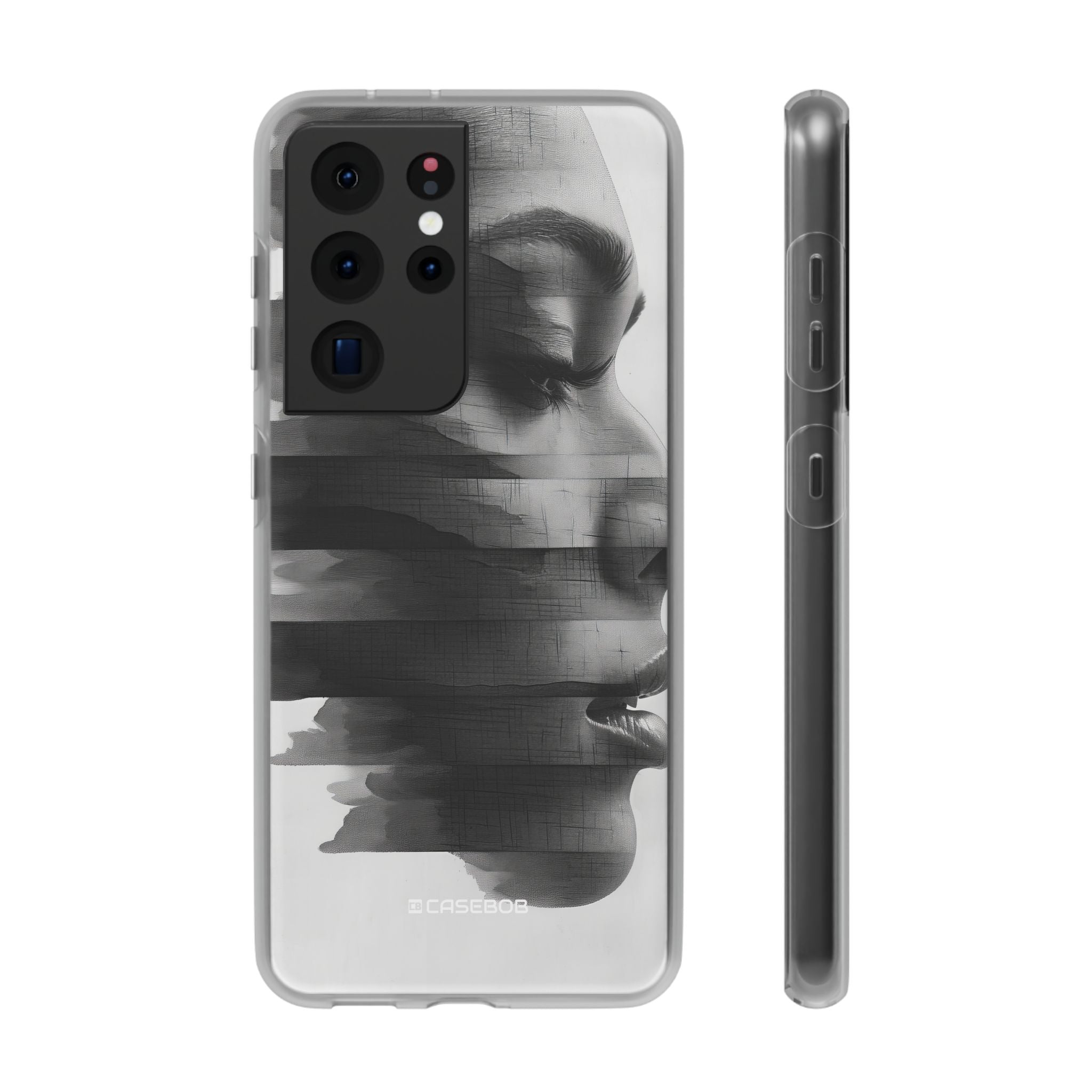 Abstract Glitch Portrait | Flexible Phone Case for Samsung Galaxy