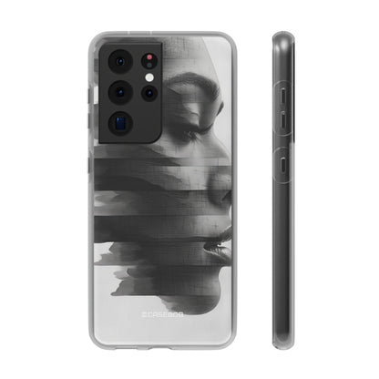 Abstract Glitch Portrait | Flexible Phone Case for Samsung Galaxy