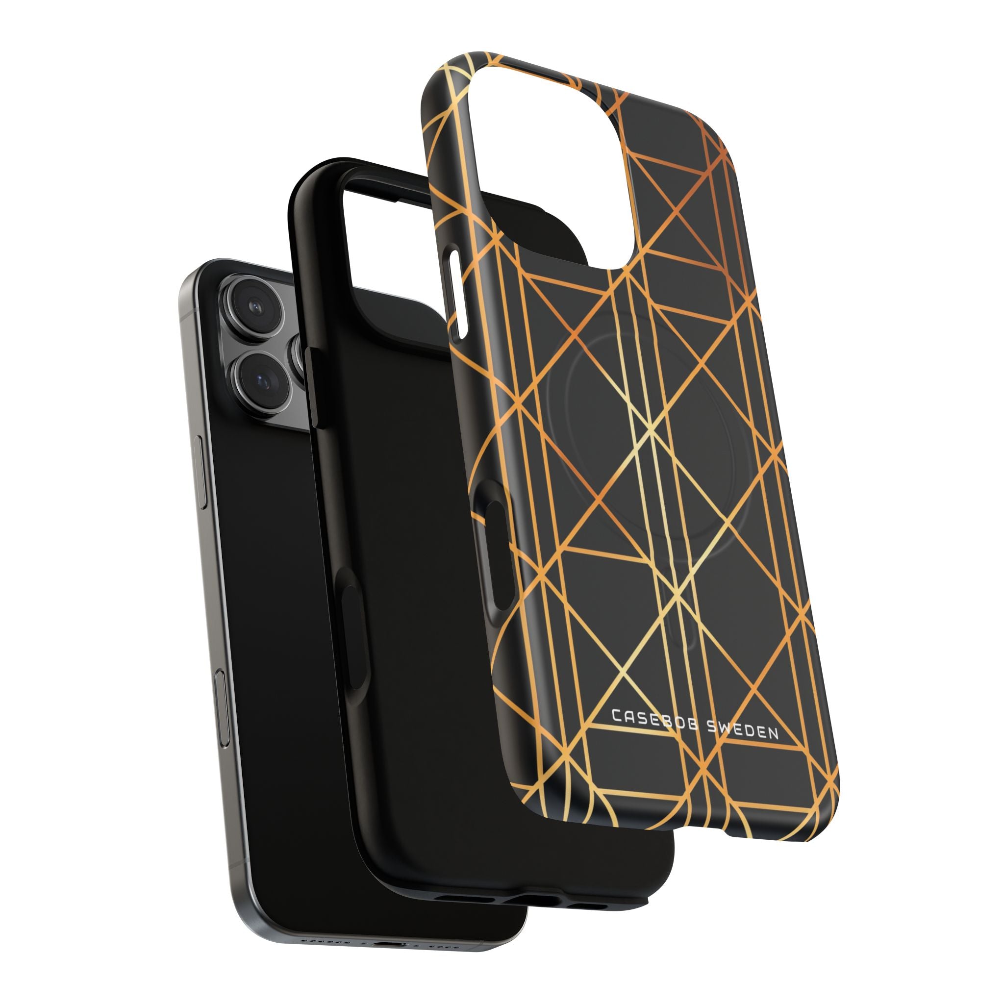 Golden Geometric Elegance iPhone 16 | Tough+ Phone Case