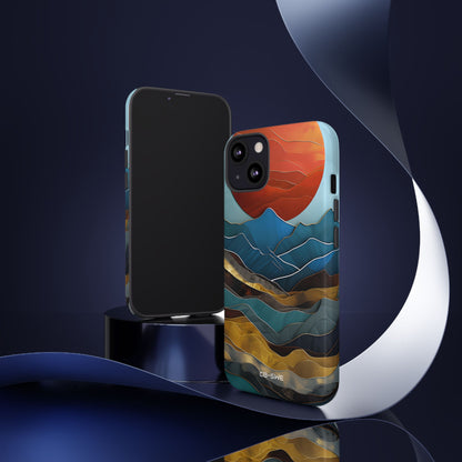 Sunset Geometry Waves - iPhone Case
