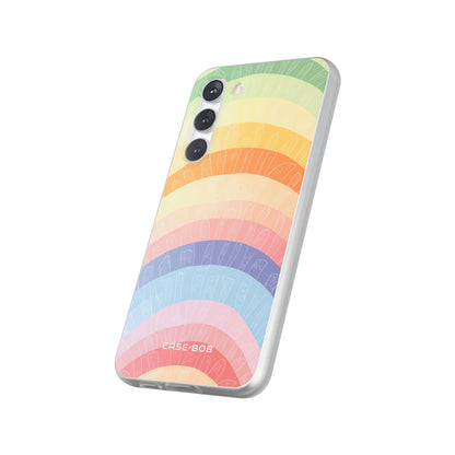 Pastel Rainbow Bands Samsung S23 Plus Case - Soft