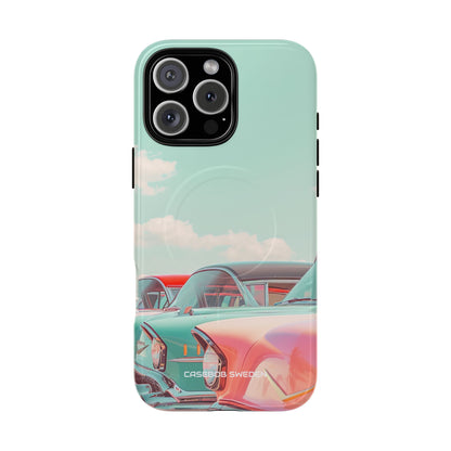 Vintage Turquoise Cars - Tough + MagSafe® iPhone 16 Phone Case