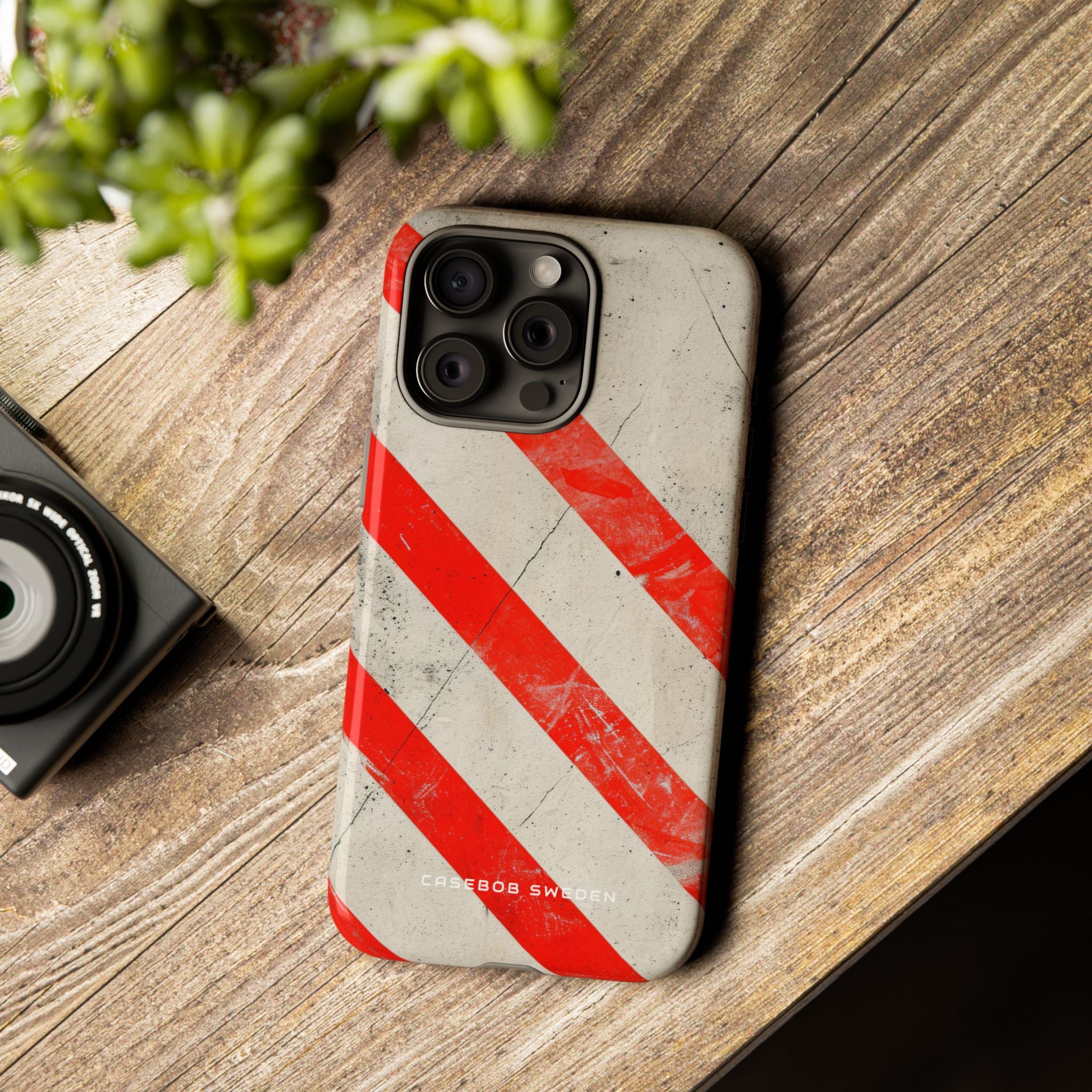 Striker Crimson Stripes iPhone 15 - Tough Phone Case