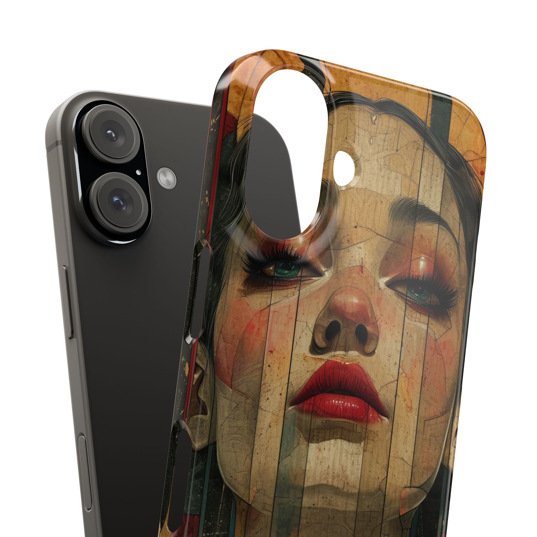 Bold Art Deco Portrait - Slim iPhone 16 Phone Case