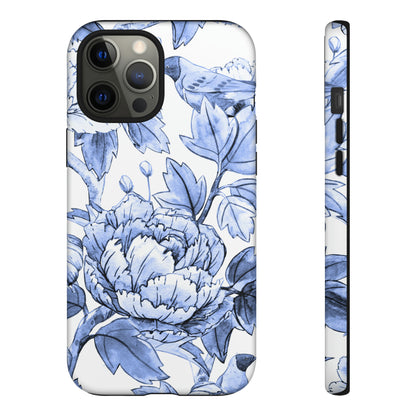 Watercolor Blue Floral - Protective Phone Case