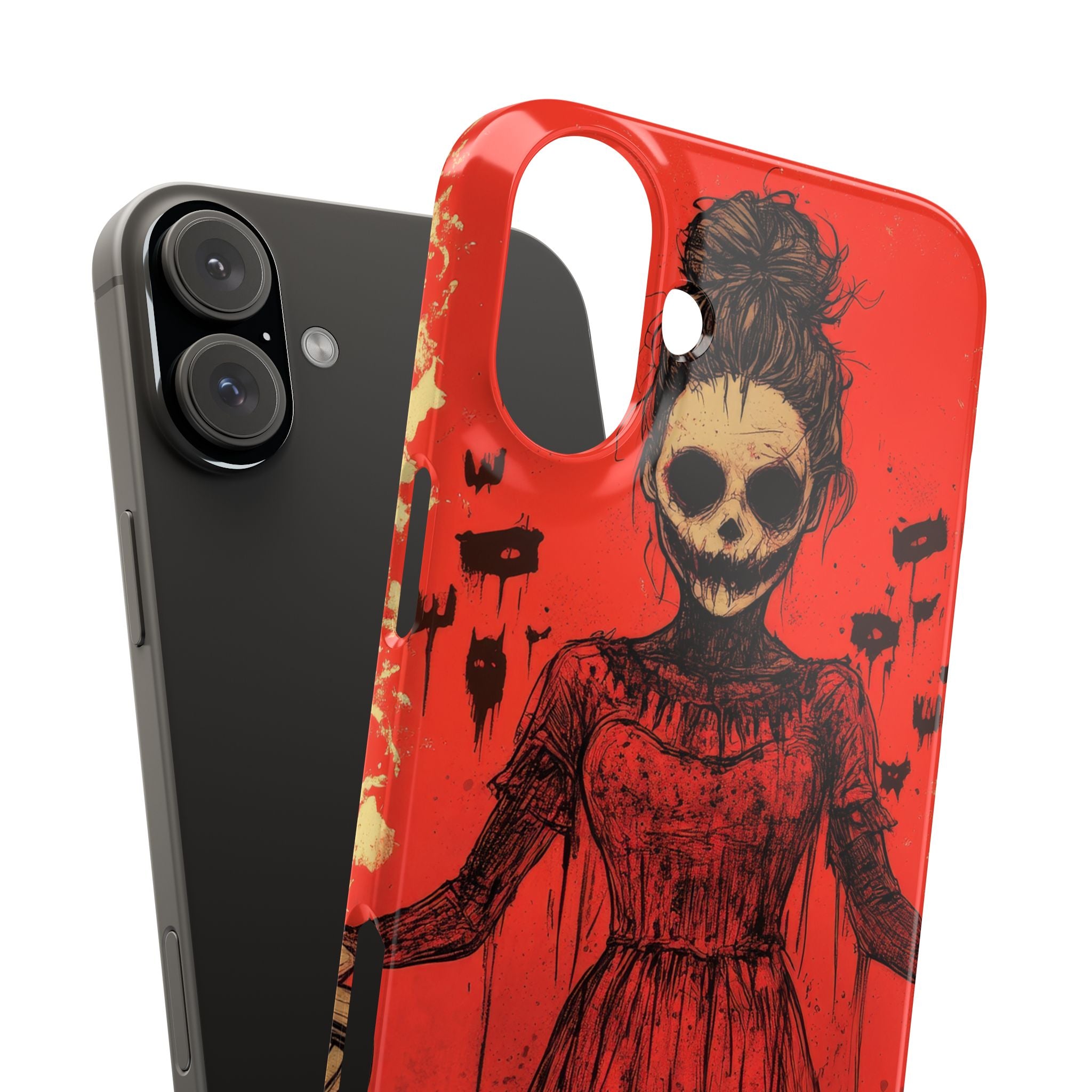 Haunting Scarlet Descent iPhone 16 - Slim Phone Case