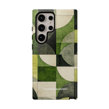 Green Geometric Harmony - Tough Samsung S24 Phone Case