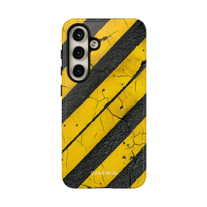 Yellow Stripe Distress Samsung S24 Case - Tough