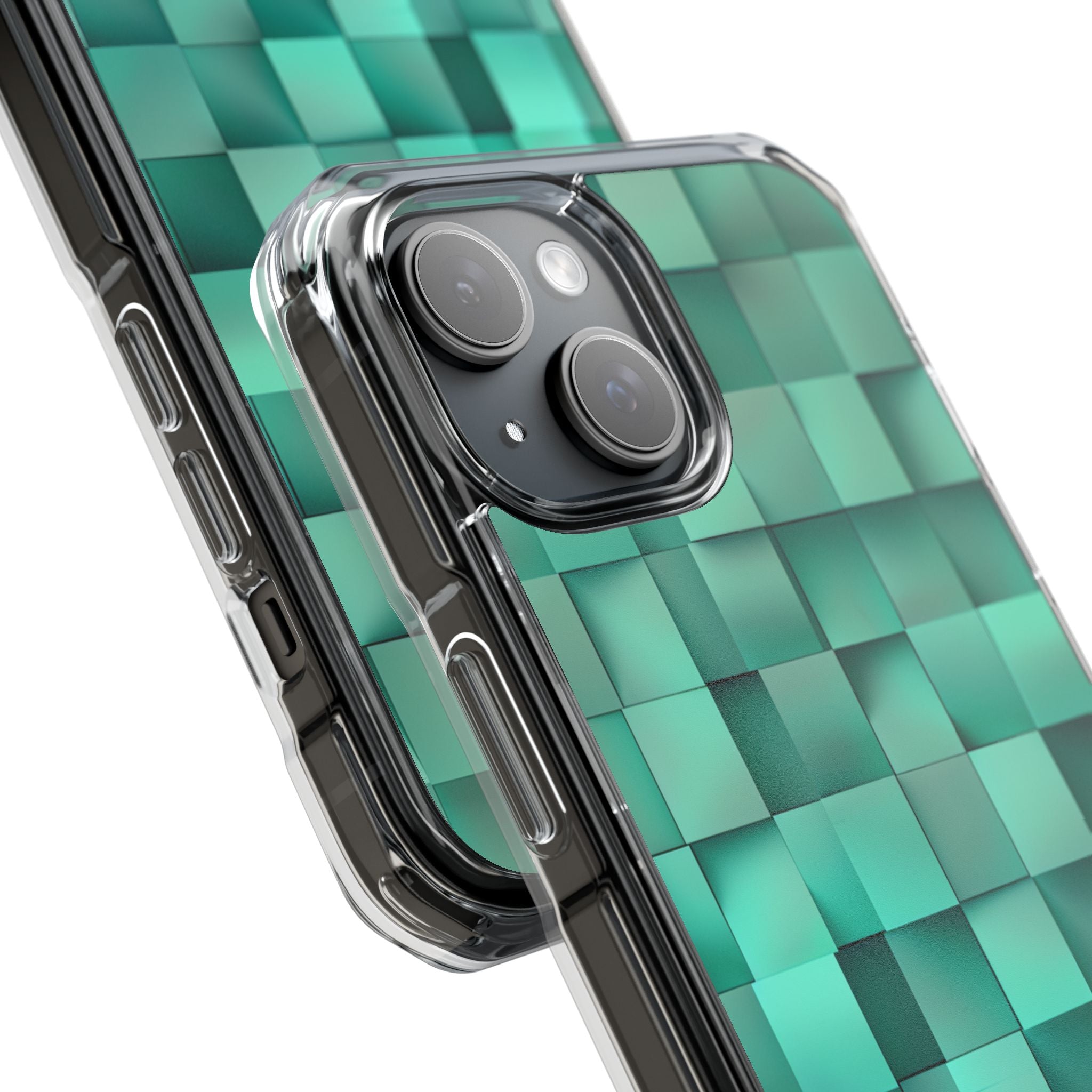 Folded Blue Squares iPhone 15 - Impact Clear+
