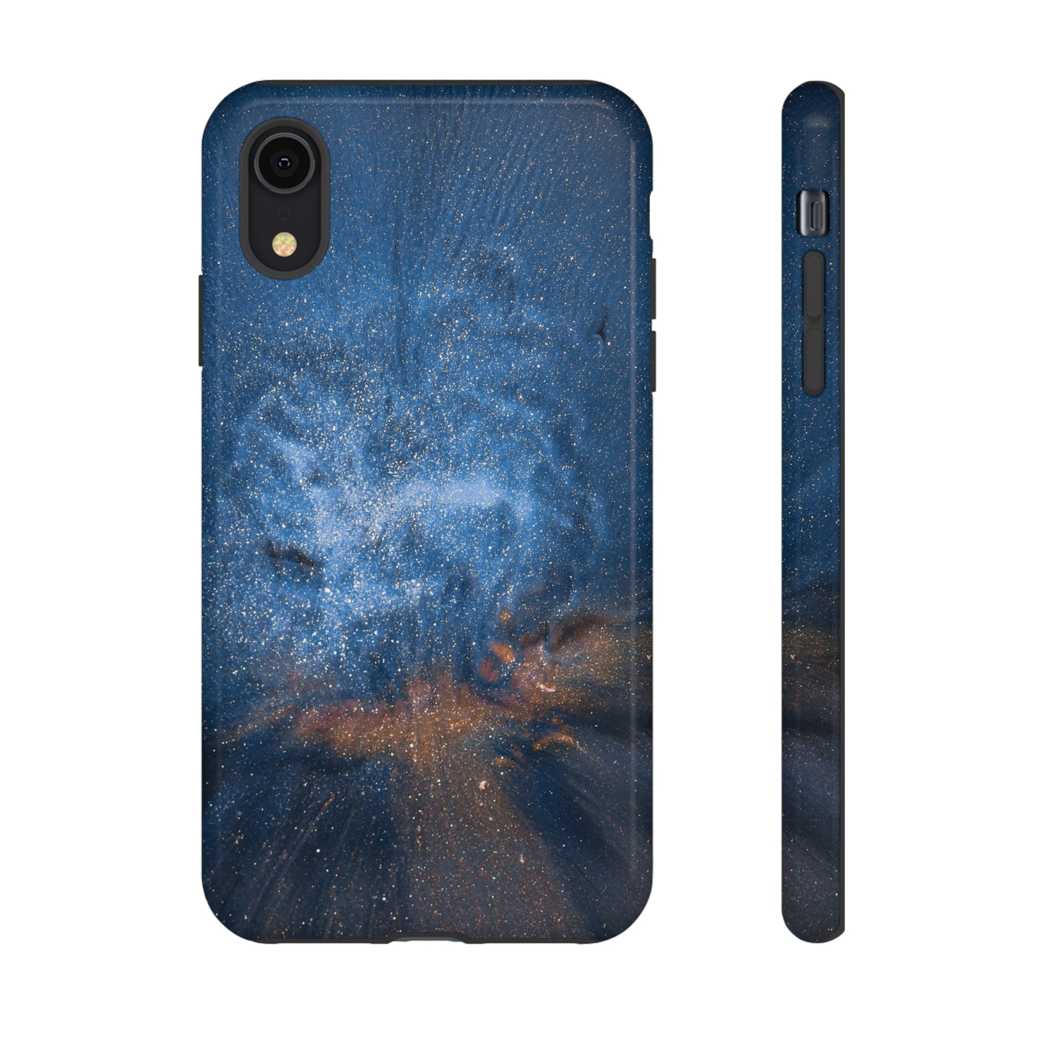 Blue Stardust Ink Art iPhone Case (Protective) iPhone XR Glossy Phone Case