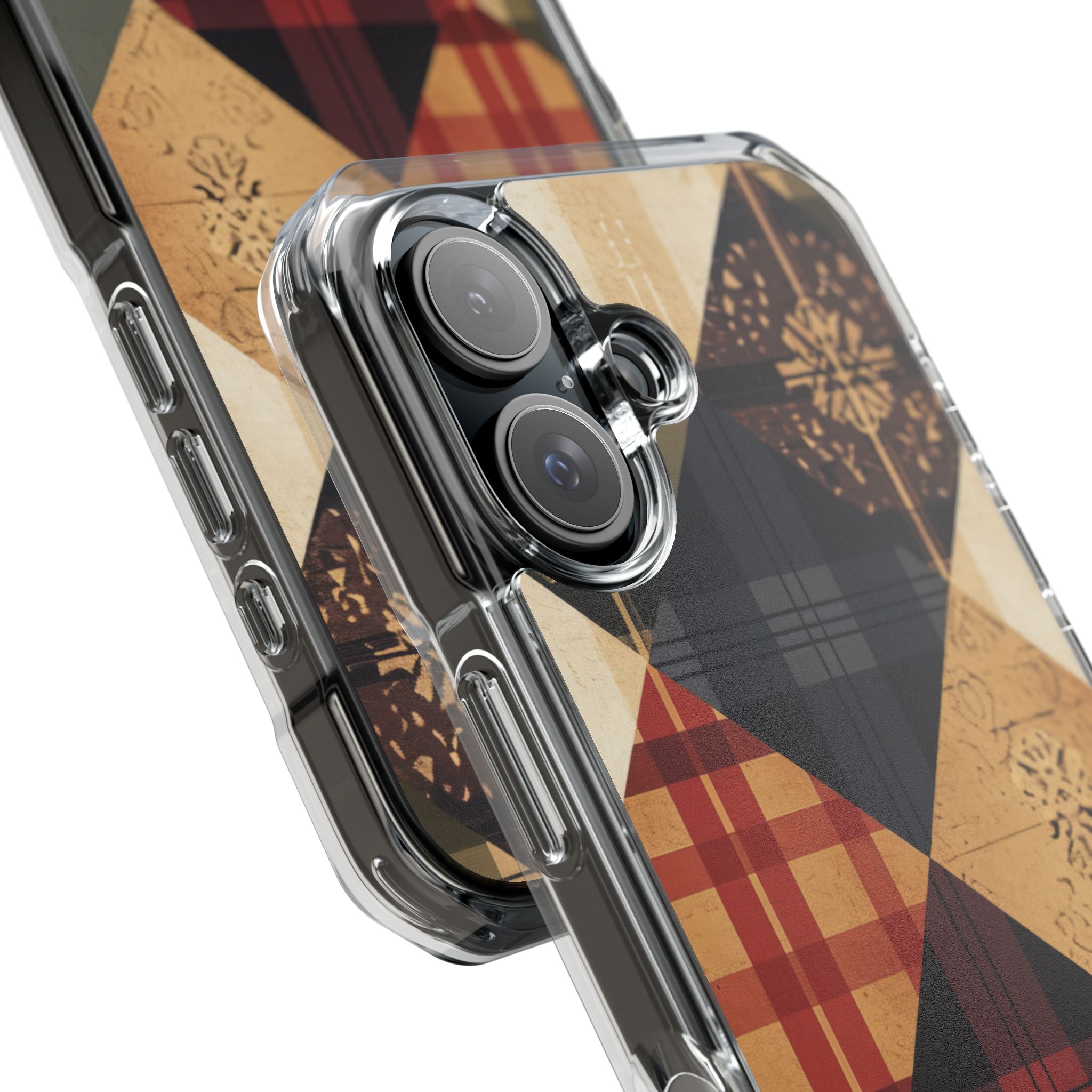 Rustic Geometric Patchwork Harmony iPhone 16 - Clear Impact Phone Case