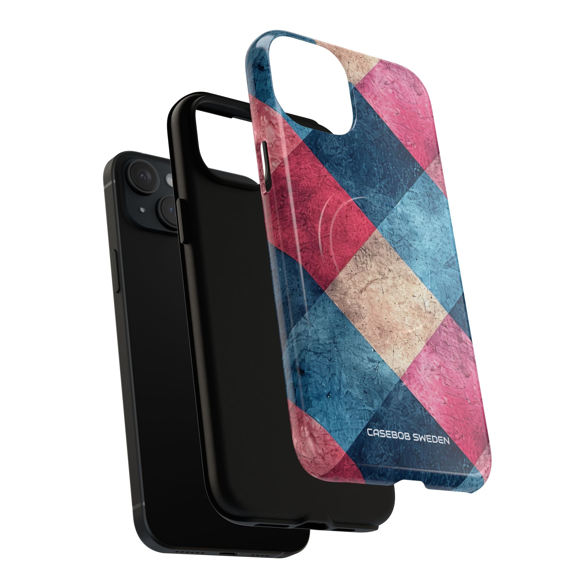 Bold Geometric Squares - Tough + MagSafe® iPhone 15 Phone Case