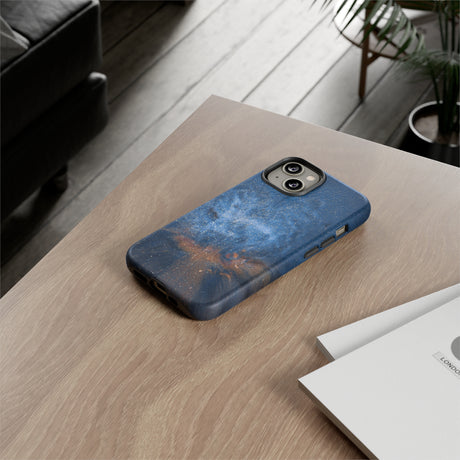 Blue Stardust Ink Art iPhone Case (Protective) Phone Case