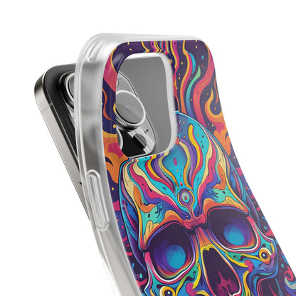 Flaming Skull iPhone 16 Pro Max Case - Soft