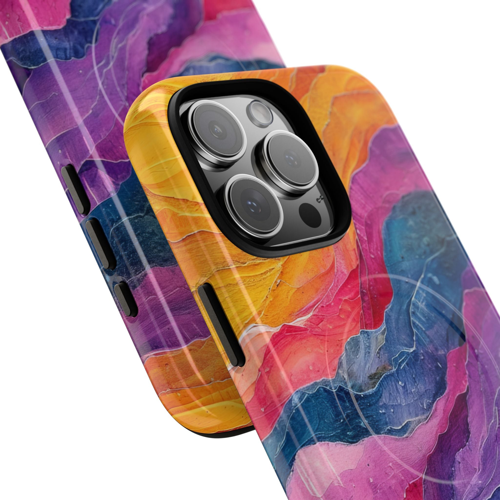 Vibrant Abstract Waves - Tough + MagSafe® iPhone 16 Phone Case