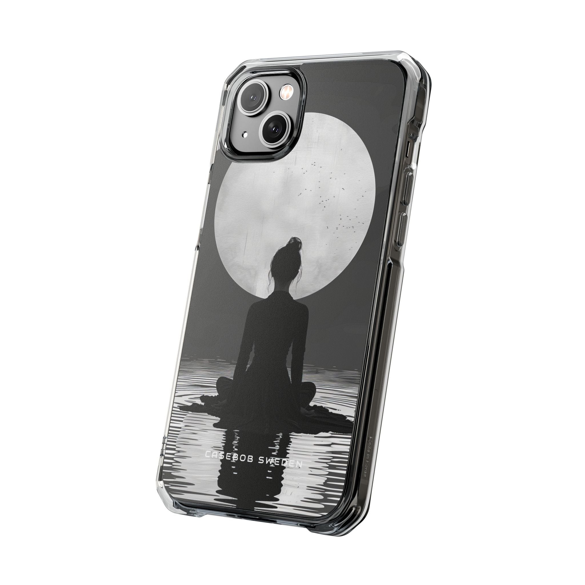 Zen Serenity Moon Reflection iPhone 14 - Clear Impact Phone Case