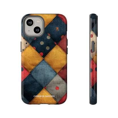 Blue Red Patchwork - Tough iPhone 14 Phone Case