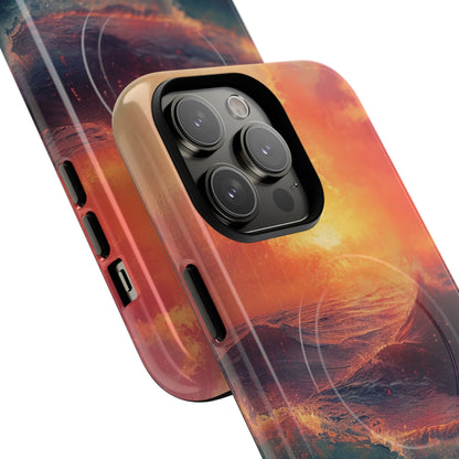 Ocean Sunset Waves - Tough + MagSafe® iPhone 14 Phone Case