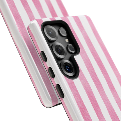 Pink Watercolor Stripes - Samsung Case